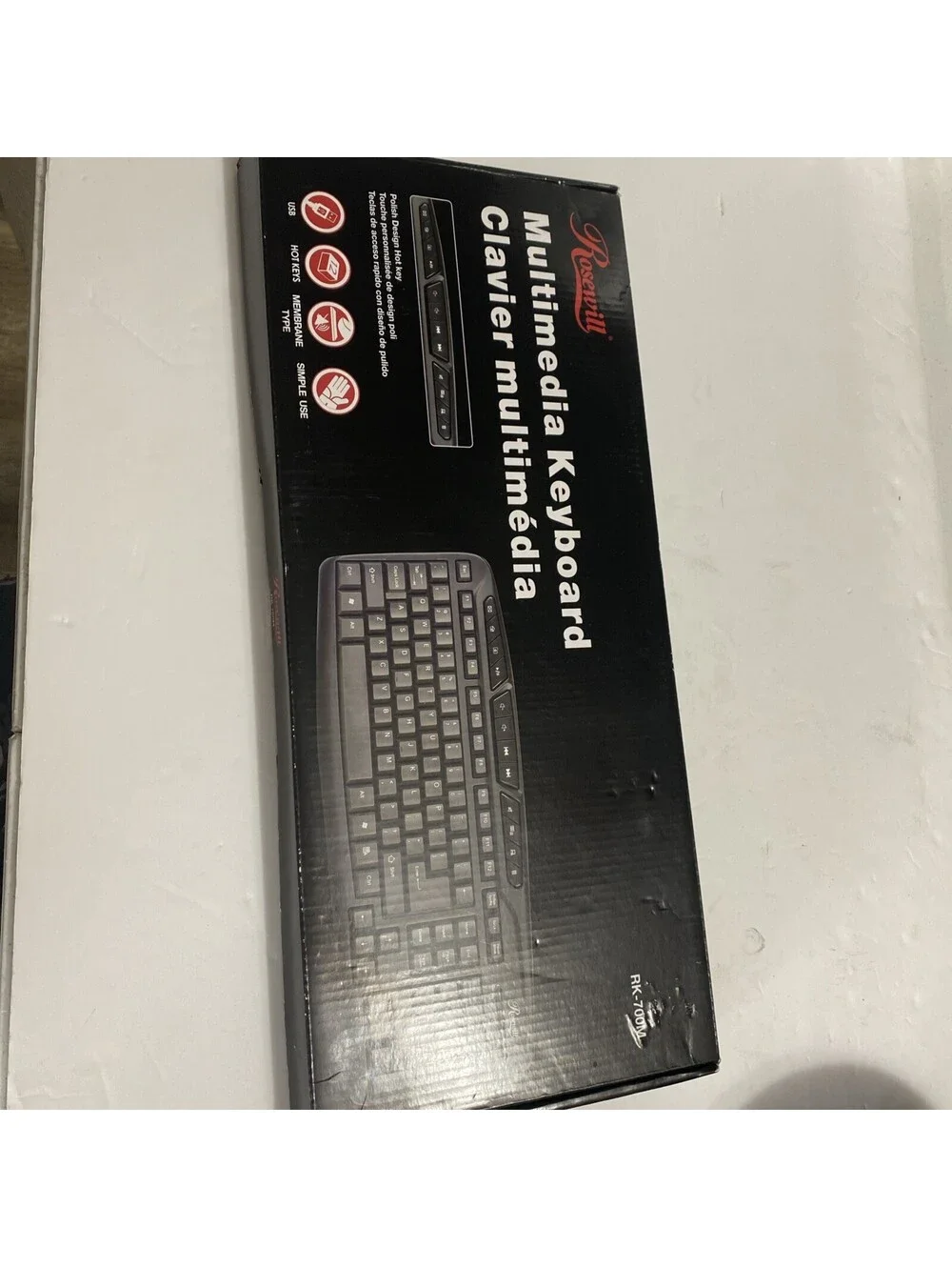 Rosewill Rk-700m USB Keyboard Membrane Keys Black Multimedia Keyboard New